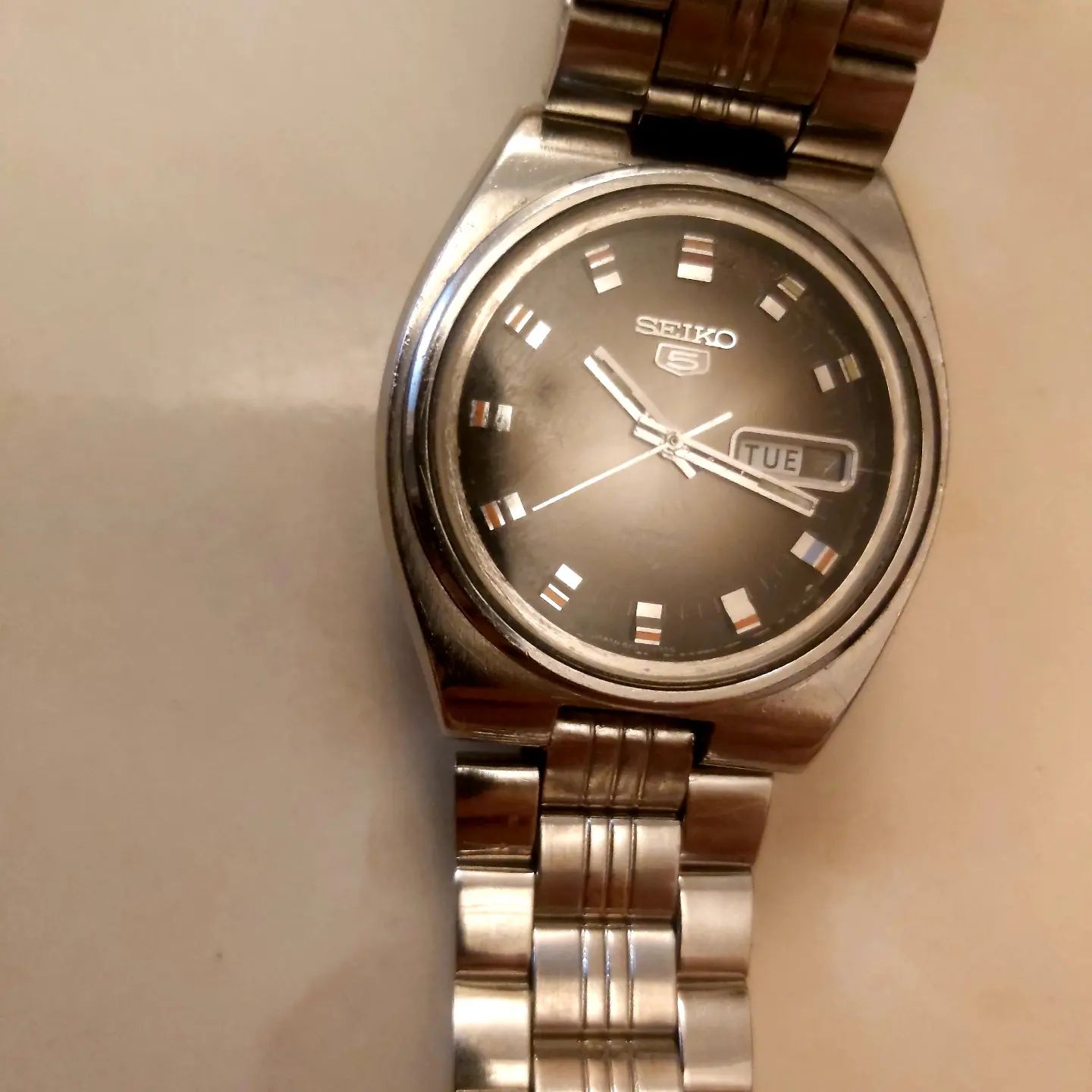 سیکو۵⌚ اورجینال ژاپن موتور۶۱۱۹ تمام استیل تقویم رنگ ثابت بسیار