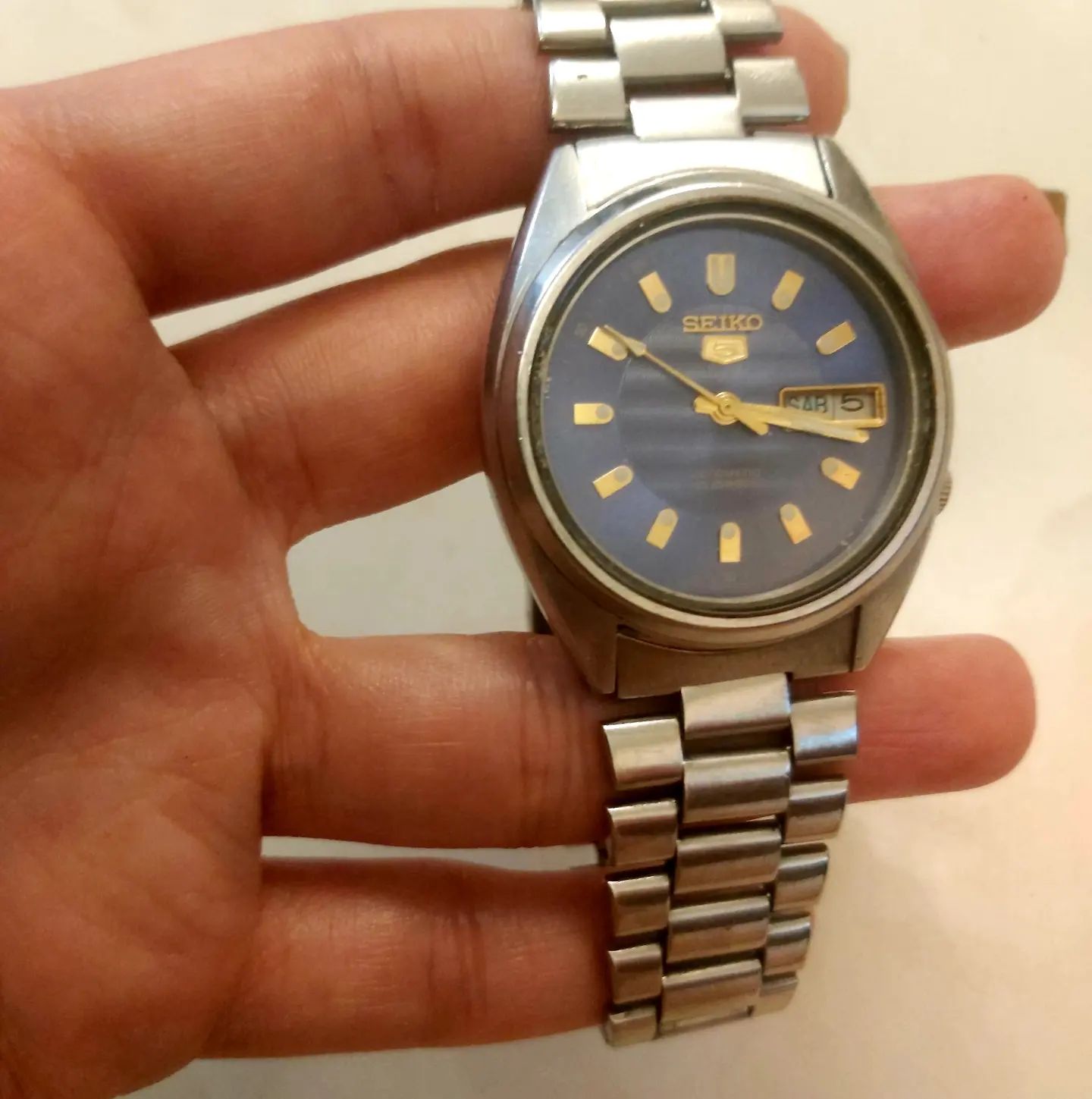 سیکو۵⌚ اورجینال ژاپن تمام استیل تقویم رنگ ثابت بسیار زیبا