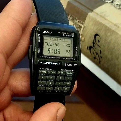 کاسیو⌚ ماشین حسابی کرنوگراف بک لایت آلارم اورجینال ژاپن دیتا