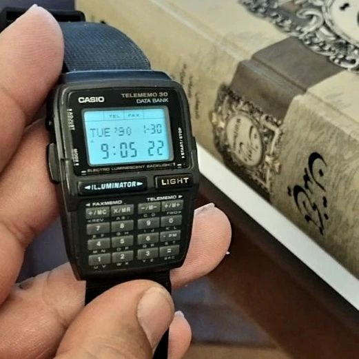 کاسیو⌚ ماشین حسابی کرنوگراف بک لایت آلارم اورجینال ژاپن دیتا