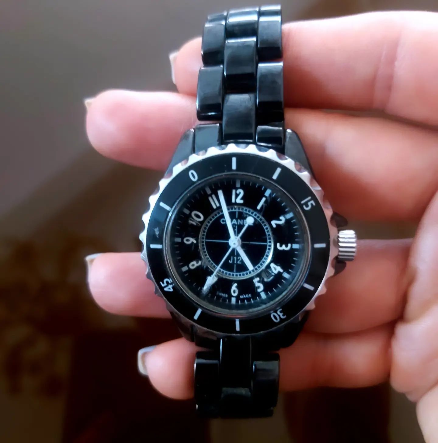 ساعت شنل⌚ اورجینال کوارتز بدنه و بند سرامیکی زه چرخان