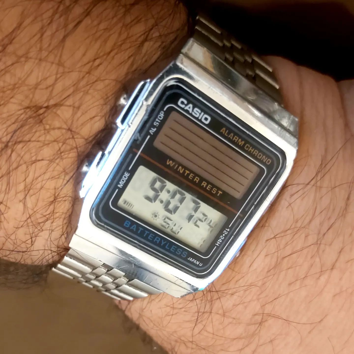 کاسیو ⌚ سولار دیجیتال ژاپن کرنوگراف آلارم تمام استیل ضد