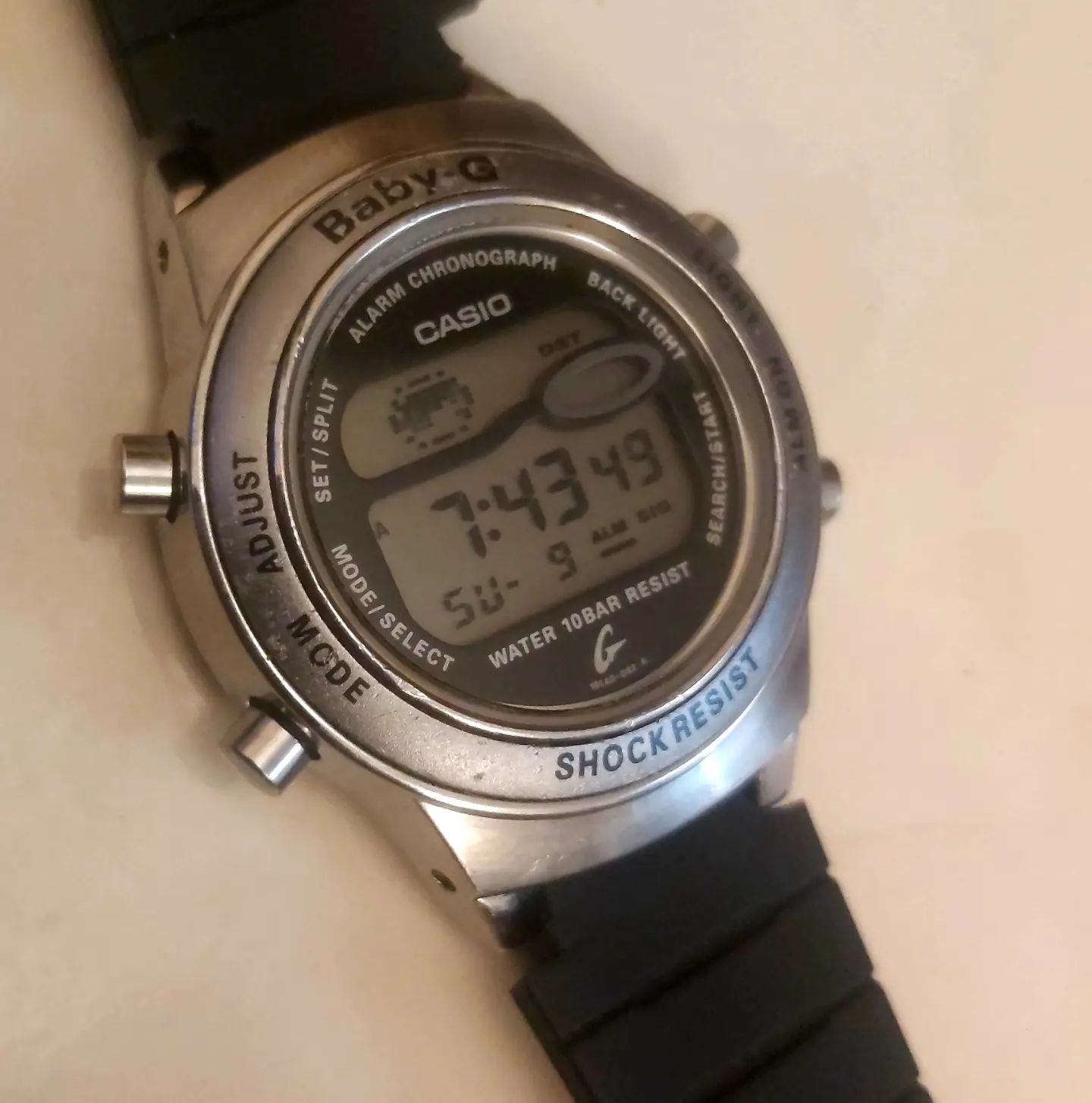 کاسیو بیبی جی⌚ اورجینال ژاپن بک لایت دیجیتال چندین آلارم
