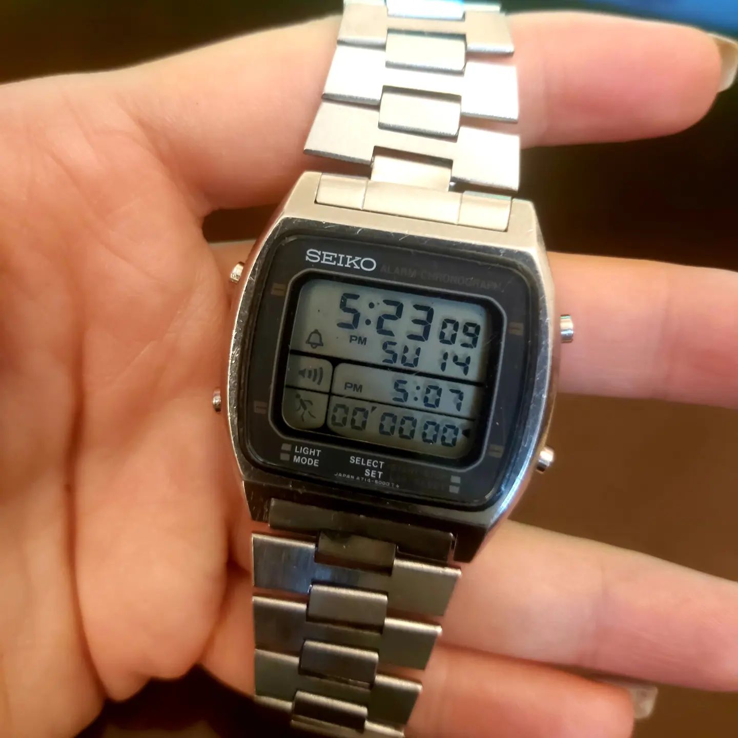 سیکو ⌚ دیجیتال اورجینال ژاپن کرنوگراف آلارم تمام استیل ضد