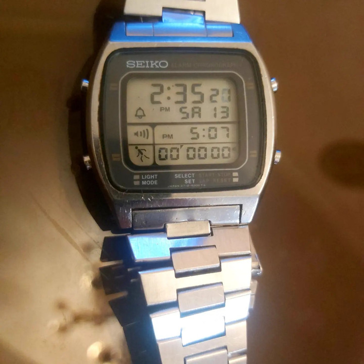 سیکو ⌚ دیجیتال اورجینال ژاپن کرنوگراف آلارم تمام استیل ضد