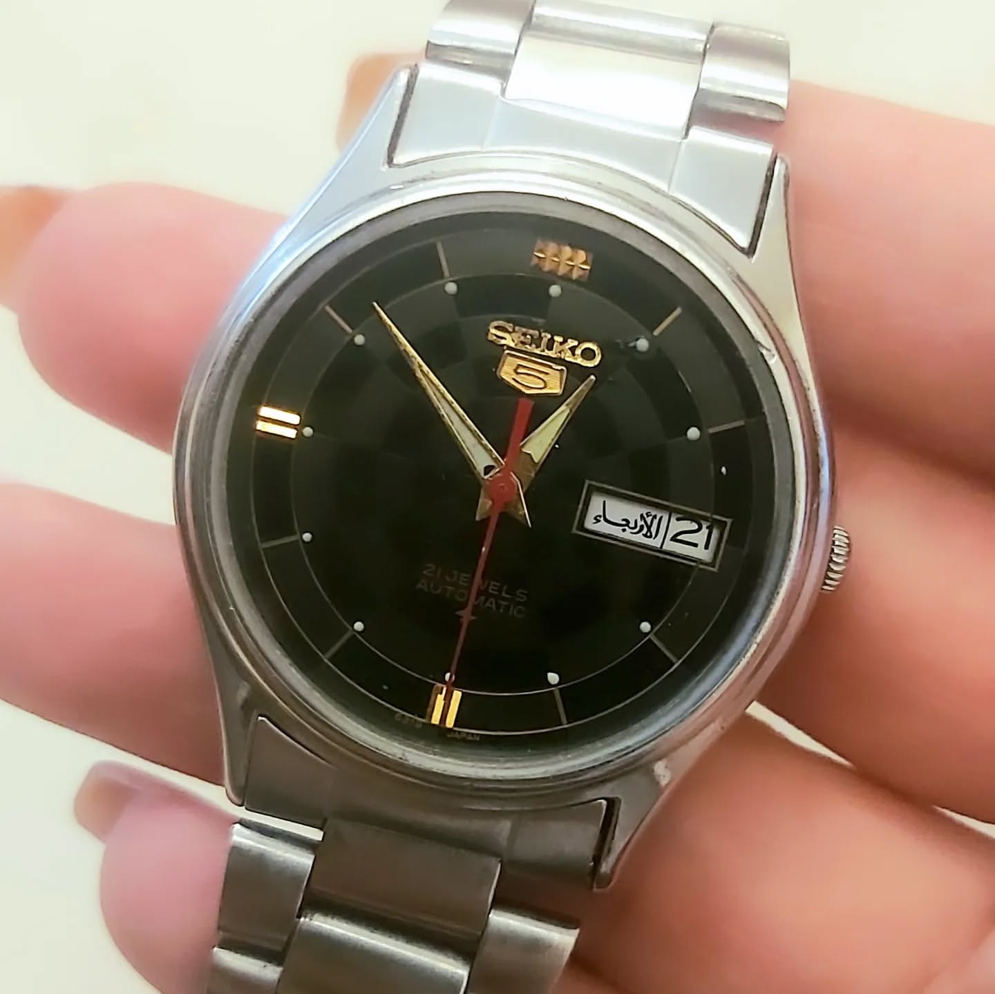 سیکو۵⌚ اورجینال ژاپن تمام استیل اتوماتیک زنگ ثابت تقویم بسیار