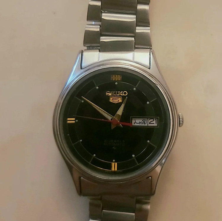 سیکو۵⌚ اورجینال ژاپن تمام استیل اتوماتیک زنگ ثابت تقویم بسیار