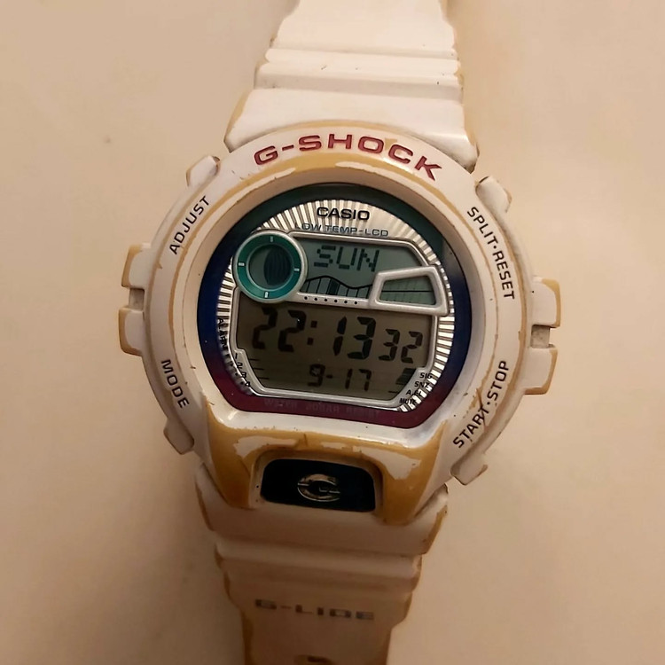 جیشاک⌚ اورجینال ژاپن قاب استیل بند سیلیکون کرنوگراف چراغ صدا