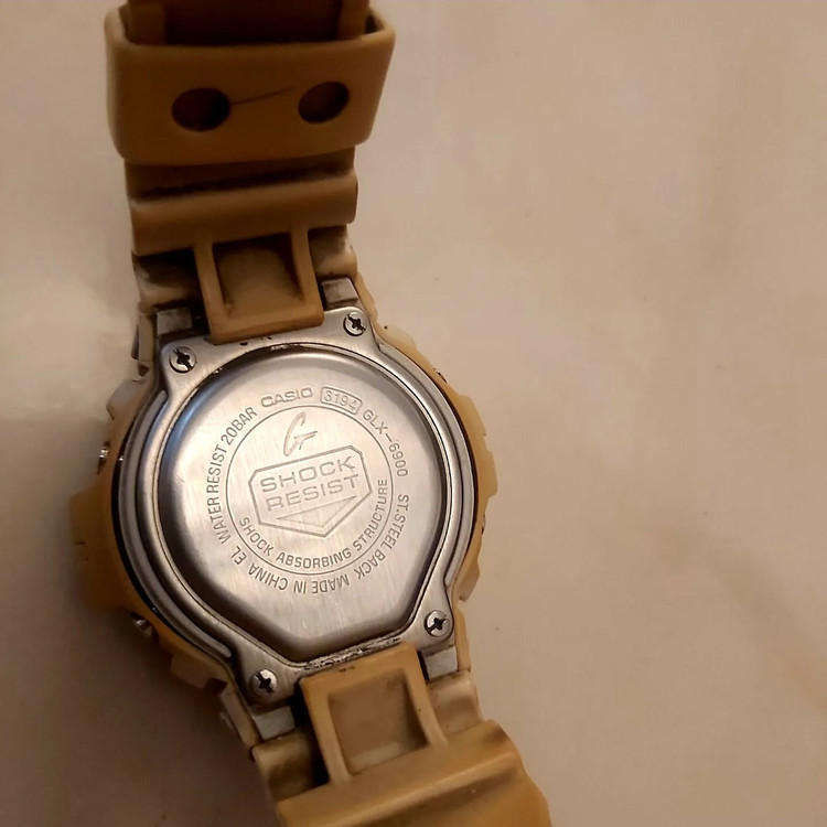 جیشاک⌚ اورجینال ژاپن قاب استیل بند سیلیکون کرنوگراف چراغ صدا
