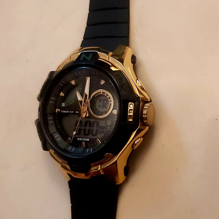 Tsport⌚ دو زمانه موتور ژاپن بک لایت کرنوگراف چند آلارم