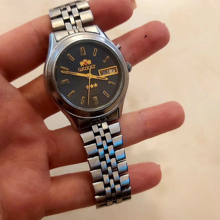 اورینت⌚ اورجینال ژاپن تمام استیل تقویم سالم و دقیق بسیار