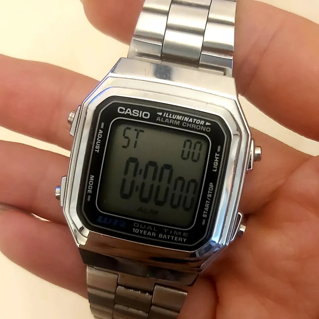کاسیو⌚ اورجینال موتور ژاپن آلارم بک لایت چراغ باطری ۱۰