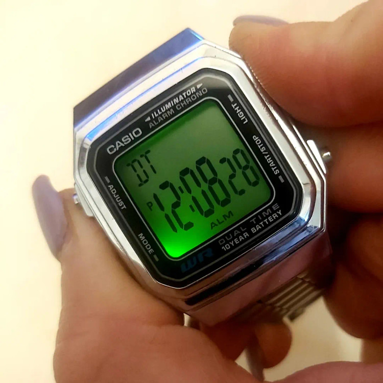 کاسیو⌚ اورجینال موتور ژاپن آلارم بک لایت چراغ باطری ۱۰