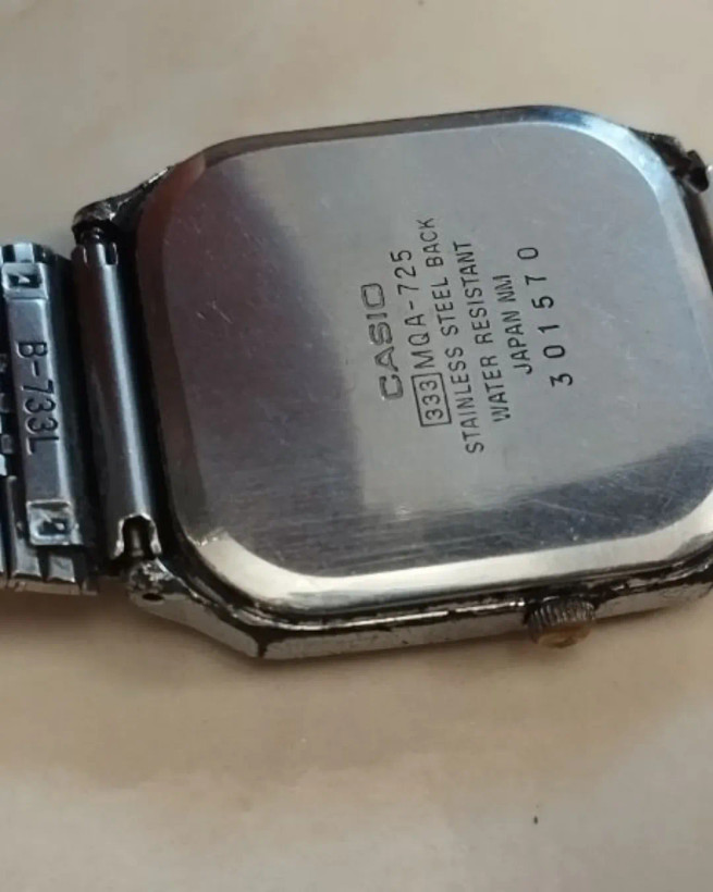 کاسیو⌚ اورجینال ژاپن دو زمانه کوارتز تمام استیل آنتیک بسیار