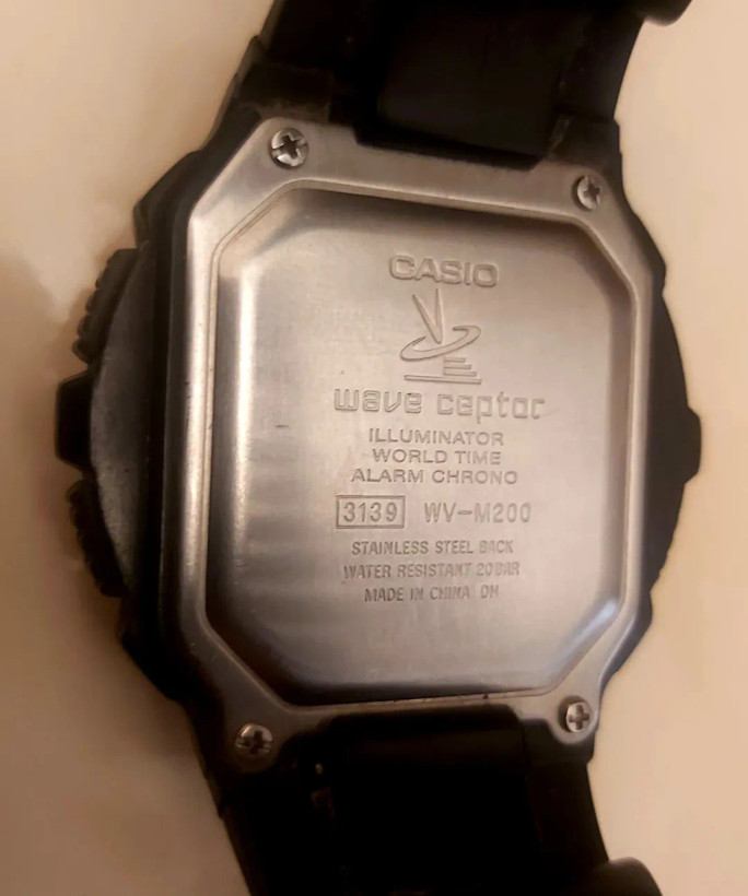 کاسیو⌚ اورجینال ژاپن قاب استیل بند سیلیکون کرنوگراف چراغ صدا