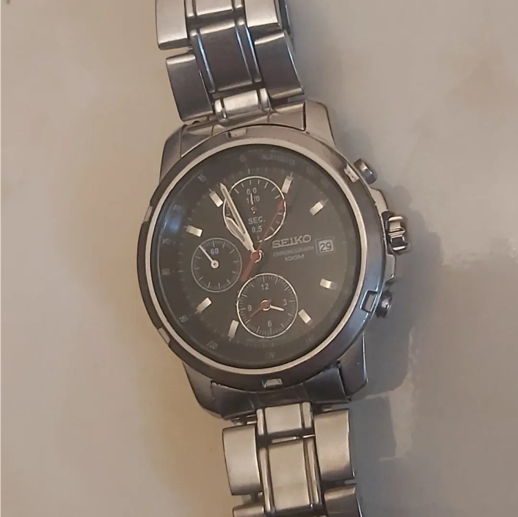 سیکو⌚ اصل ژاپن موتور سیکو تایم ضد زنگ تقویم کرنوگراف