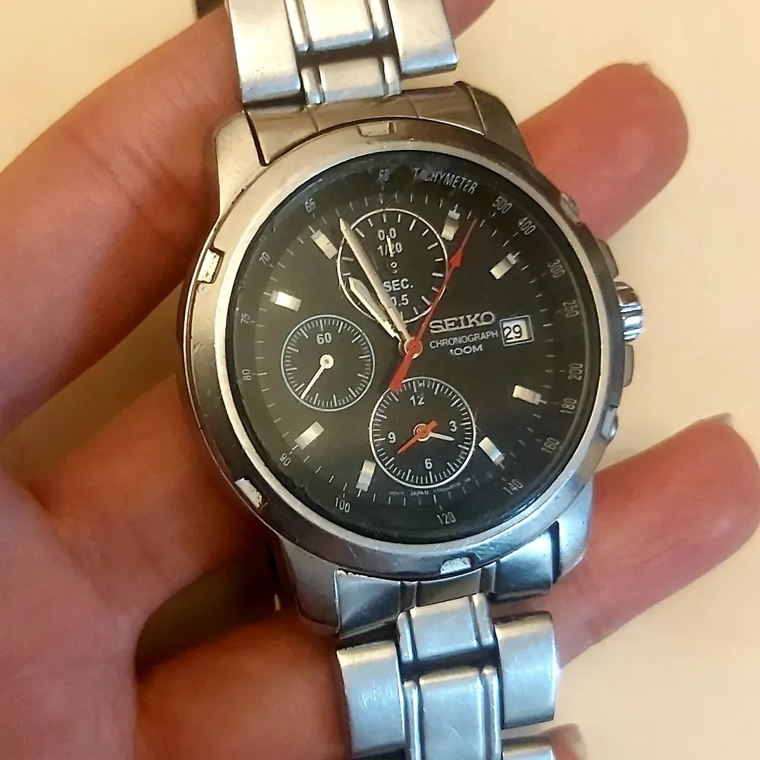 سیکو⌚ اصل ژاپن موتور سیکو تایم ضد زنگ تقویم کرنوگراف